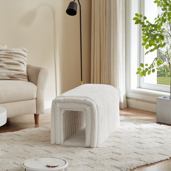 Ottoman Storage Bench Pet Supplies Corduroy Bench Cat's nest to hide For the Living Room, Entryway and Bedroom
