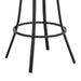 Palmdale 30' Swivel Slate Gray Faux Leather and Black Metal Bar Stool - DTYStore