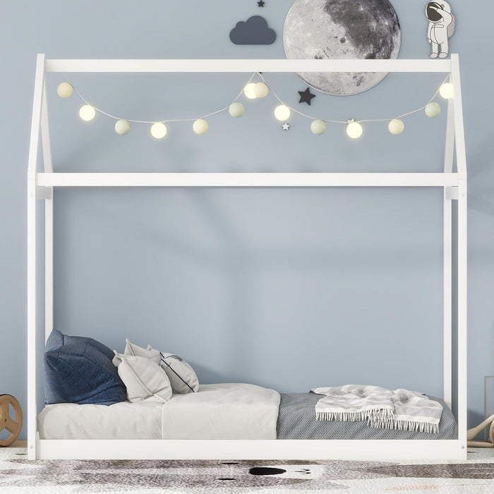 Twin Size Wooden House Bed