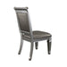 Modern Glam Silver Finish Dining Furniture Set of 2 Side Chairs Gray Faux Leather Upholstered Wooden Dining Room Furniture - DTYStore