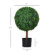 23.5' Artificial Boxwood Topiary Ball Tree, Fake Decorative Plant, Nursery Pot Included for Home, Balcony, Backyard and Garden Default -DTYStore