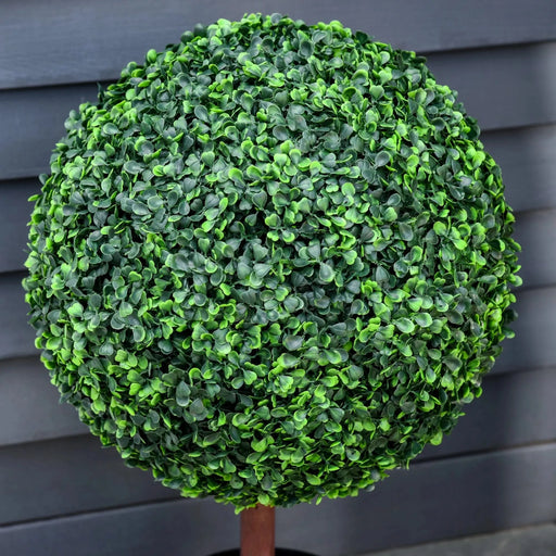 23.5' Artificial Boxwood Topiary Ball Tree, Fake Decorative Plant, Nursery Pot Included for Home, Balcony, Backyard and Garden Default -DTYStore