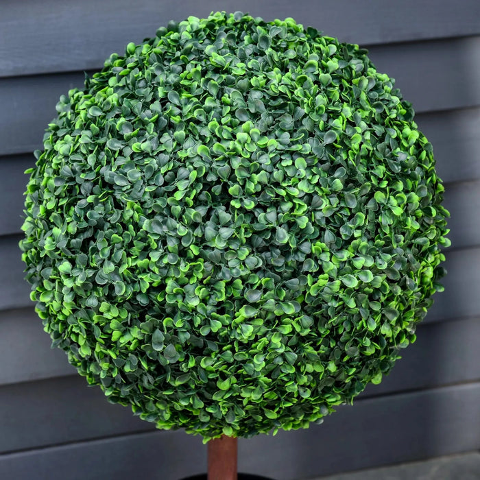 23.5' Artificial Boxwood Topiary Ball Tree, Fake Decorative Plant, Nursery Pot Included for Home, Balcony, Backyard and Garden Default -DTYStore