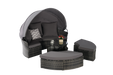 5 Pieces Outdoor Patio Round Daybed Furniture,Wicker Conversation Set with Retractable Canopy, Soft Cushions, and Storable Table for Leisure in Porch Backyard - DTYStore