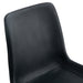 Black artificial leather backrest cushion dining chair, black metal legs, curved widened cushion design for more comfort, suitable for restaurants, kitchens, bedrooms, offices.(4 chairs) 0502 - DTYStore
