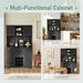 Coffee Bar Cabinet Kitchen Cabinet with Storage, Farmhouse Wine Cabinet with Drawers shelves and cabinets, Buffet Cabinet Wine & Glass Racks for Dining Room, Kitchen, Black - DTYStore