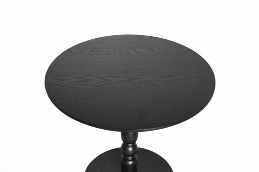 23'' Black Accent Round Table, Round Side Table, Small Table for Small Spaces, Modern Accent Nightstand with Solid Wood Leg for Living Room, Bedroom, Corners, and Office (Black) Default -DTYStore