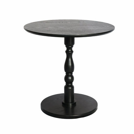 23'' Black Accent Round Table, Round Side Table, Small Table for Small Spaces, Modern Accent Nightstand with Solid Wood Leg for Living Room, Bedroom, Corners, and Office (Black) Default -DTYStore