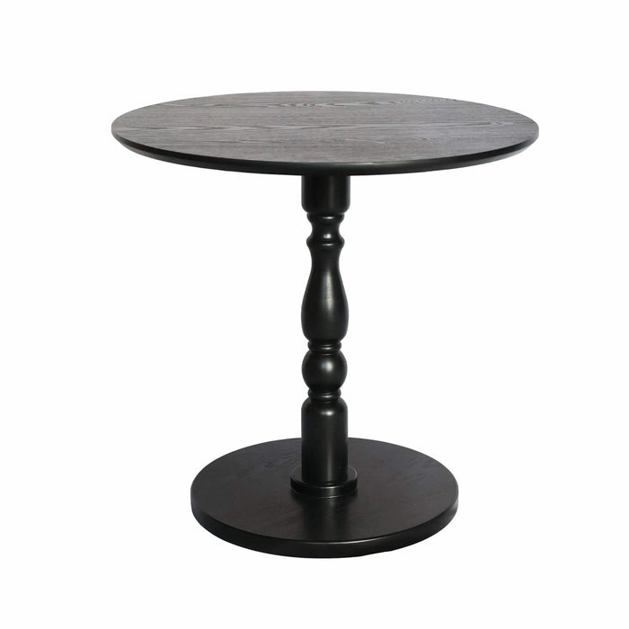 23'' Black Accent Round Table, Round Side Table, Small Table for Small Spaces, Modern Accent Nightstand with Solid Wood Leg for Living Room, Bedroom, Corners, and Office (Black) Default -DTYStore