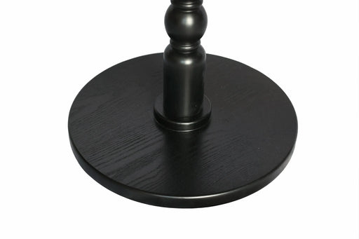 23'' Black Accent Round Table, Round Side Table, Small Table for Small Spaces, Modern Accent Nightstand with Solid Wood Leg for Living Room, Bedroom, Corners, and Office (Black) Default -DTYStore