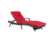 Outdoor Wicker Long Reclining Chair Set of 2 with Cushions, Wicker Reclining Lounge Chair Lawn Sunbathing Chairs Recliner up to 150° Beach Poolside Garden - DTYStore