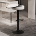 Round Storage Bar Stool Set of 2, White Faux Leather Height Adjustable Barstool, 360°Counter Height Swivel Stool, Armless Bar Chair with Metal Frame for Kitchen Counter Dining Living Room - DTYStore