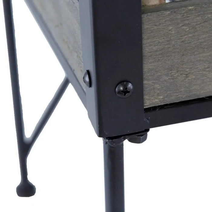 24.4x12.6x15.4' Rustic Black Trolley Cart Plant Stand, Planter Default -DTYStore