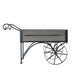 24.4x12.6x15.4' Rustic Black Trolley Cart Plant Stand, Planter Default -DTYStore