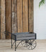 24.4x12.6x15.4' Rustic Black Trolley Cart Plant Stand, Planter Default -DTYStore