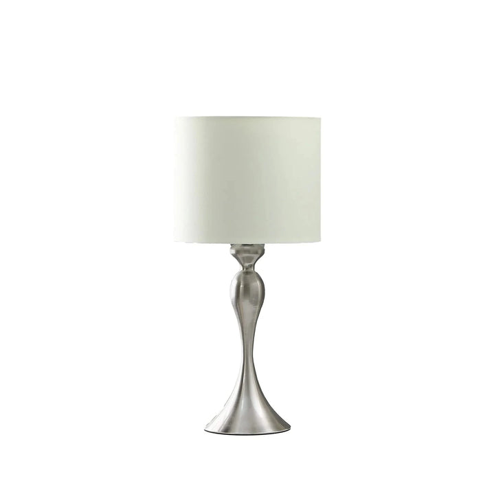 24.5' In Bailey Brushed Silver Modern Candlestick Metal Table Lamp Default -DTYStore