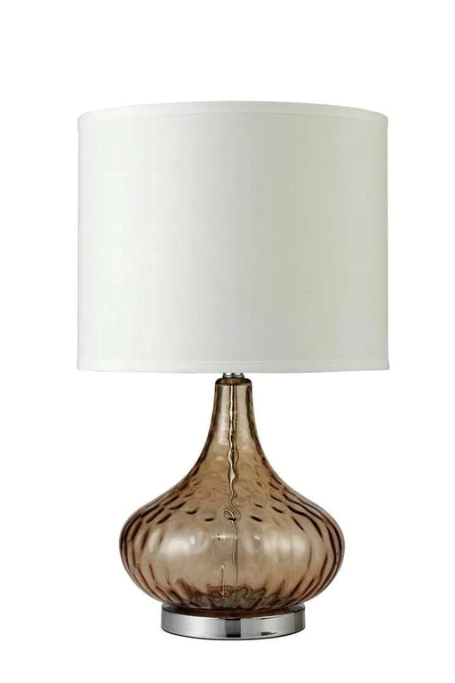24.5' Tall Glass Table Lamp 'Courtney', Amber Glass and Chrome Silver Default -DTYStore