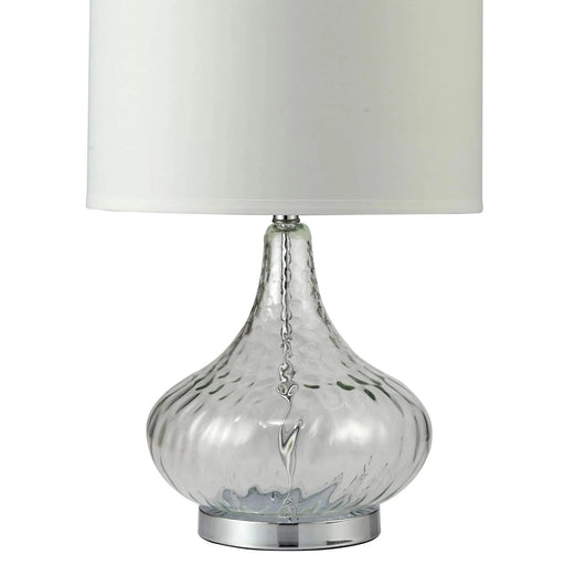 24.5' Tall Glass Table Lamp' Leann', Clear Glass and Chrome Silver Default -DTYStore