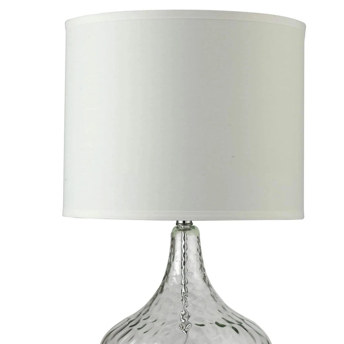 24.5' Tall Glass Table Lamp' Leann', Clear Glass and Chrome Silver Default -DTYStore