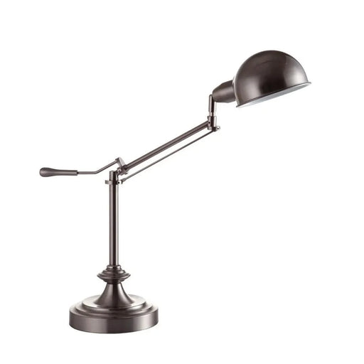24.5' Tall Metal adjustable Table Lamp with Perch Swing Arm, Silver finish Default -DTYStore