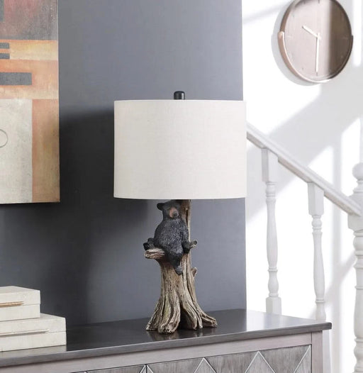24.75' In Black Bear On A Tree Polyresin Table Lamp Default -DTYStore