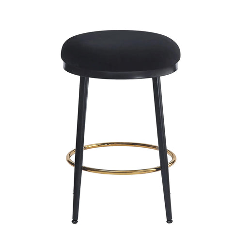 24.75'' Modern Counter Stools Set of 2,Black Counter Stools with iron Frame,Sponge cushion,Footrest,suitable for Kitchen/Bedroom/Dining Room Default -DTYStore