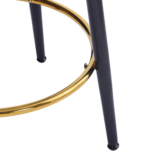 24.75'' Modern Counter Stools Set of 2,White Counter Stools with iron Frame,Sponge cushion,Footrest,suitable for Kitchen/Bedroom/Dining Room. Default -DTYStore