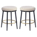 24.75'' Modern Counter Stools Set of 2,White Counter Stools with iron Frame,Sponge cushion,Footrest,suitable for Kitchen/Bedroom/Dining Room. Default -DTYStore