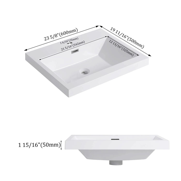 24' Bathroom Resin Sink Default -DTYStore