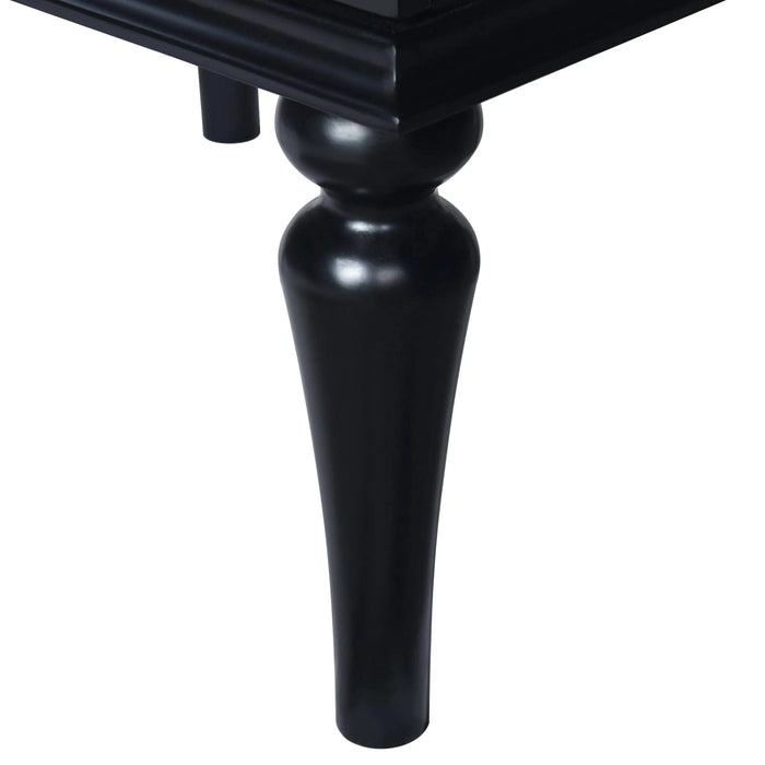 24'' Bathroom Vanity Cabinet with Ceramic Sink Combo Set, Solid Wood Frame Modern Bathroom Storage Cabinet with 2 Drawers, Black Default -DTYStore