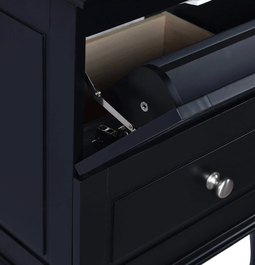 24'' Bathroom Vanity Cabinet with Ceramic Sink Combo Set, Solid Wood Frame Modern Bathroom Storage Cabinet with 2 Drawers, Black Default -DTYStore