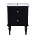 24'' Bathroom Vanity Cabinet with Ceramic Sink Combo Set, Solid Wood Frame Modern Bathroom Storage Cabinet with 2 Drawers, Black Default -DTYStore