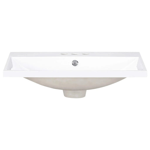 24' Bathroom Vanity Top Only, White Basin, 3-Faucet Holes, 4' Faucet Available, Ceramic Default -DTYStore