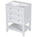 24' Bathroom Vanity With Sink, Bathroom Storage Cabinet with Drawer and Open Shelf, Solid Wood Frame, White (Old Sku:SY999991AAK) Default -DTYStore