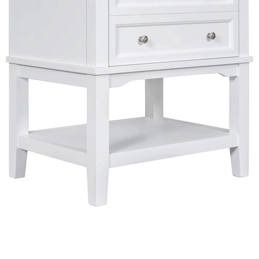 24' Bathroom Vanity With Sink, Bathroom Storage Cabinet with Drawer and Open Shelf, Solid Wood Frame, White (Old Sku:SY999991AAK) Default -DTYStore
