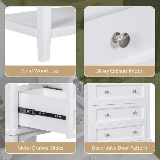 24' Bathroom Vanity With Sink, Bathroom Storage Cabinet with Drawer and Open Shelf, Solid Wood Frame, White (Old Sku:SY999991AAK) Default -DTYStore