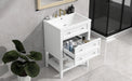 24' Bathroom Vanity With Sink, Bathroom Storage Cabinet with Drawer and Open Shelf, Solid Wood Frame, White (Old Sku:SY999991AAK) Default -DTYStore