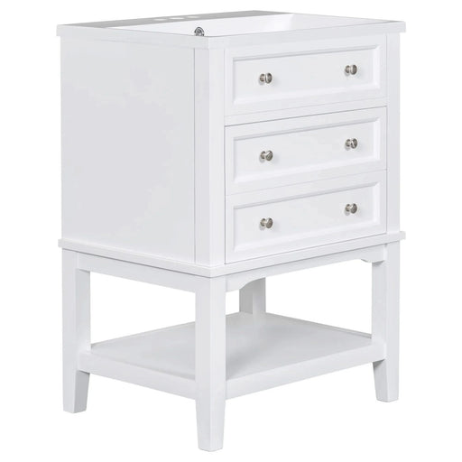 24' Bathroom Vanity With Sink, Bathroom Storage Cabinet with Drawer and Open Shelf, Solid Wood Frame, White (Old Sku:SY999991AAK) Default -DTYStore