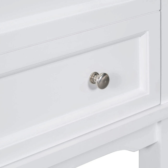 24' Bathroom Vanity With Sink, Bathroom Storage Cabinet with Drawer and Open Shelf, Solid Wood Frame, White Default -DTYStore