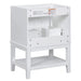 24' Bathroom Vanity Without Sink, Base Only, Solid Wood Frame, Bathroom Storage Cabinet with Drawer and Open Shelf, White Default -DTYStore
