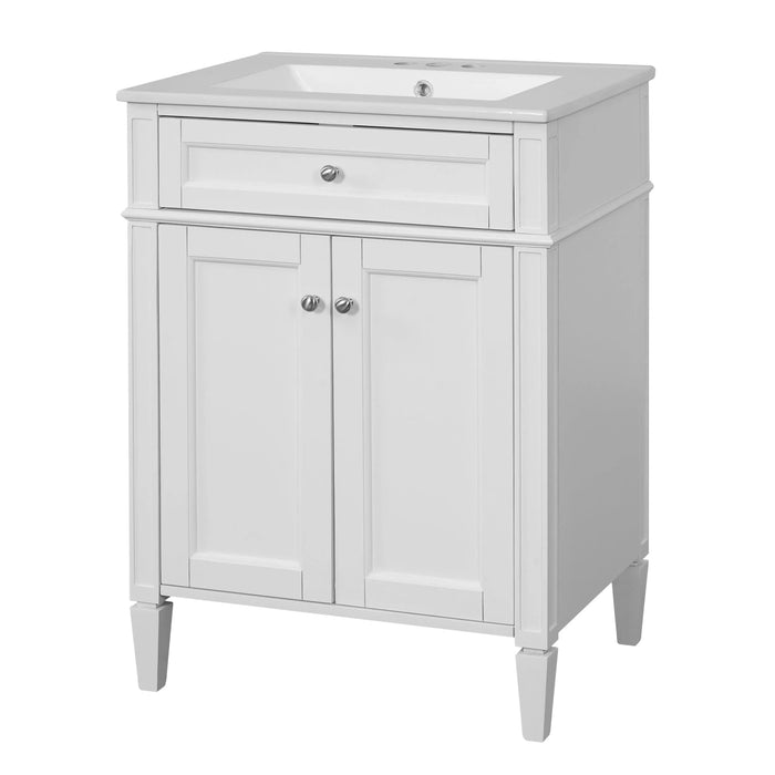 24' Bathroom Vanity with 2 Doors and Tip-Out Drawer, Bathroom Storage Cabinet with Sink, Soft-Closing Doors with Organizers Default -DTYStore