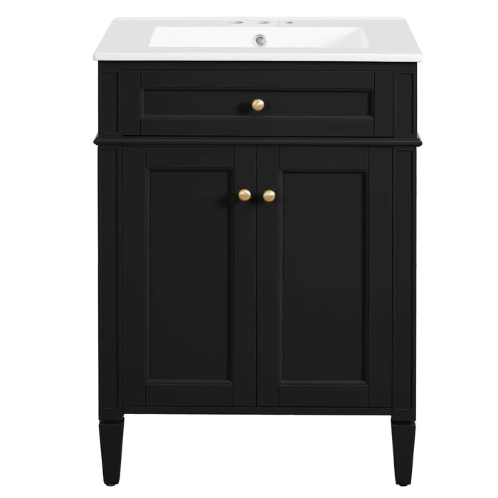 24' Bathroom Vanity with 2 Doors and Tip-Out Drawer, Bathroom Storage Cabinet with Sink, Soft-Closing Doors with Organizers Default -DTYStore