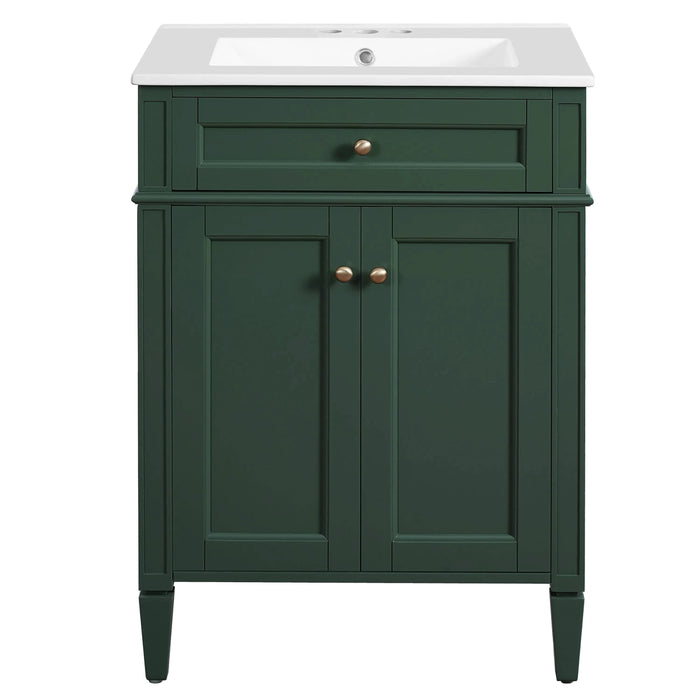 24' Bathroom Vanity with 2 Doors and Tip-Out Drawer, Bathroom Storage Cabinet with Sink, Soft-Closing Doors with Organizers Default -DTYStore