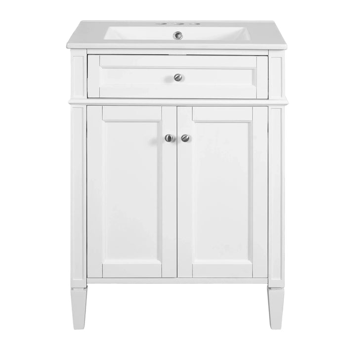 24' Bathroom Vanity with 2 Doors and Tip-Out Drawer, Bathroom Storage Cabinet with Sink, Soft-Closing Doors with Organizers Default -DTYStore
