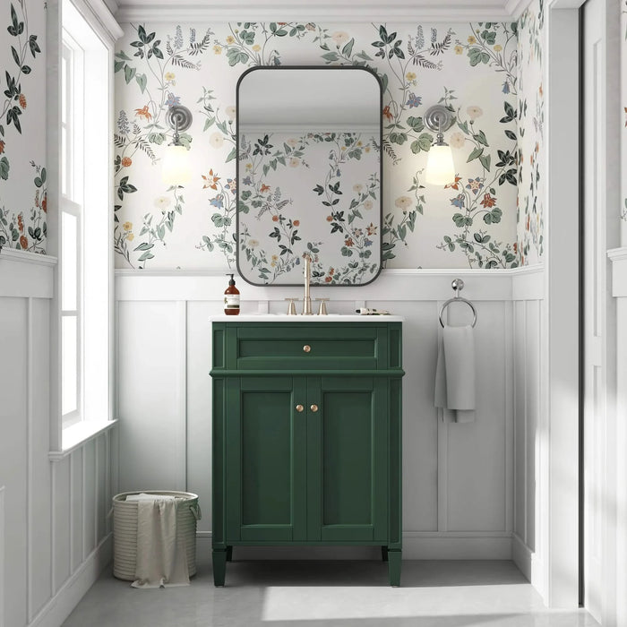 24' Bathroom Vanity with 2 Doors and Tip-Out Drawer, Bathroom Storage Cabinet with Sink, Soft-Closing Doors with Organizers Default -DTYStore