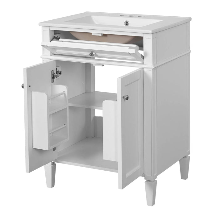 24' Bathroom Vanity with 2 Doors and Tip-Out Drawer, Bathroom Storage Cabinet with Sink, Soft-Closing Doors with Organizers Default -DTYStore