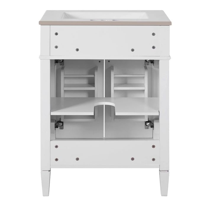 24' Bathroom Vanity with 2 Doors and Tip-Out Drawer, Bathroom Storage Cabinet with Sink, Soft-Closing Doors with Organizers Default -DTYStore