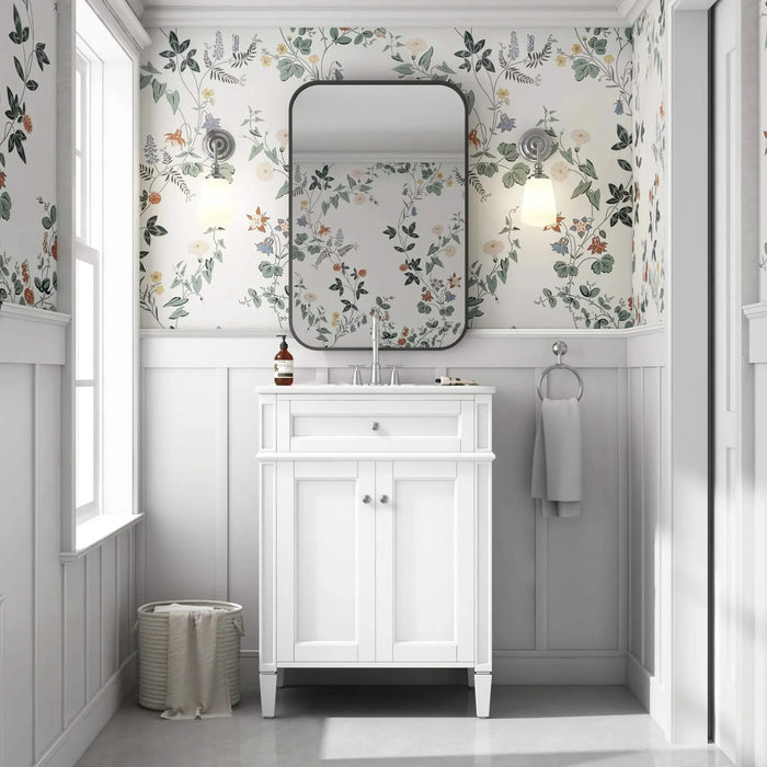 24' Bathroom Vanity with 2 Doors and Tip-Out Drawer, Bathroom Storage Cabinet with Sink, Soft-Closing Doors with Organizers Default -DTYStore