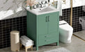 24'' Bathroom Vanity with Ceramic Sink Combo, Modern Freestanding Storae Cabinet with Silver Handles, Soft Closing Doors Default -DTYStore