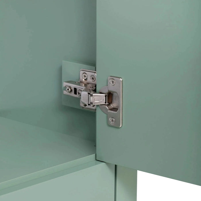 24'' Bathroom Vanity with Ceramic Sink Combo, Modern Freestanding Storae Cabinet with Silver Handles, Soft Closing Doors Default -DTYStore